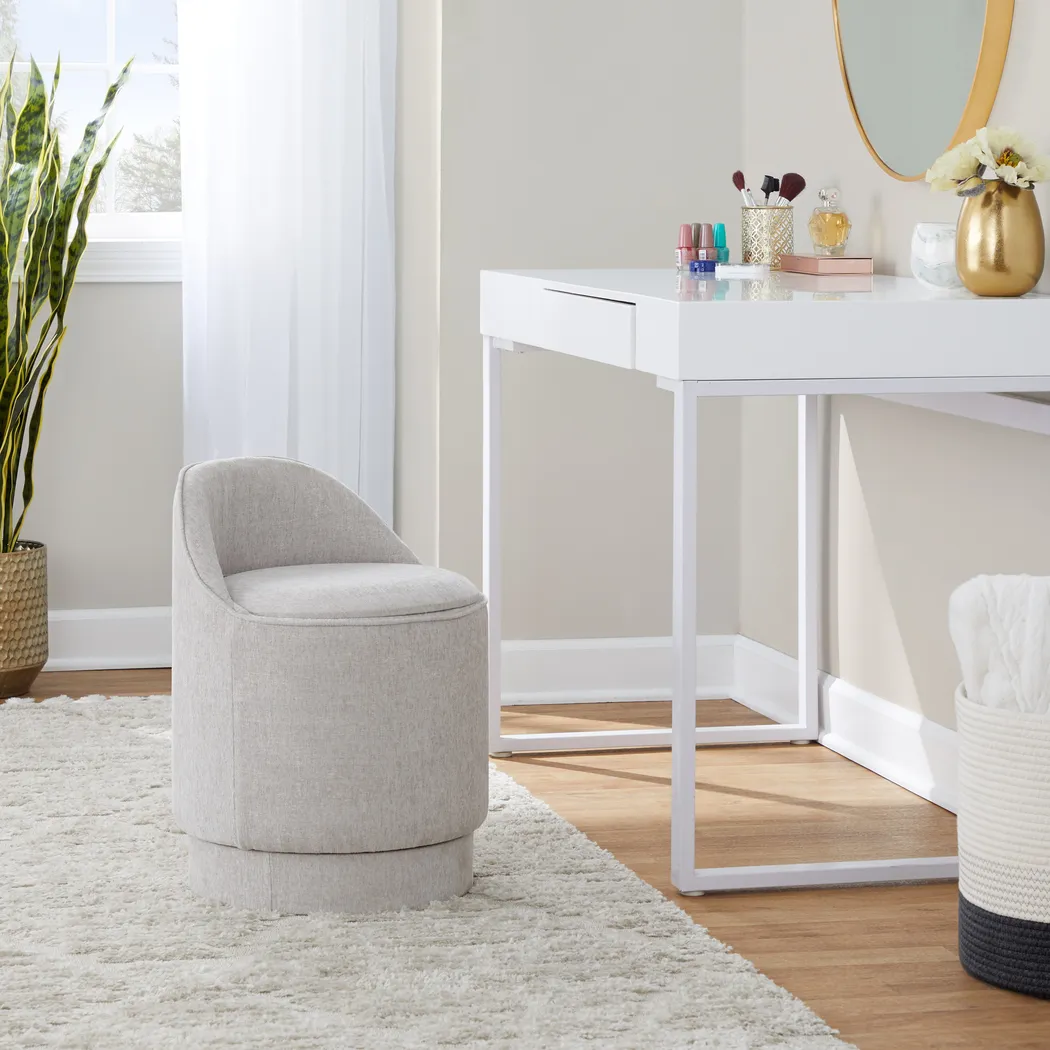 Kylman II Gray Vanity Stool - Thumbnail - Image 3