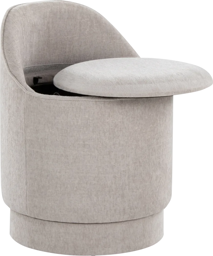 Kylman II Gray Vanity Stool - Thumbnail - Image 5