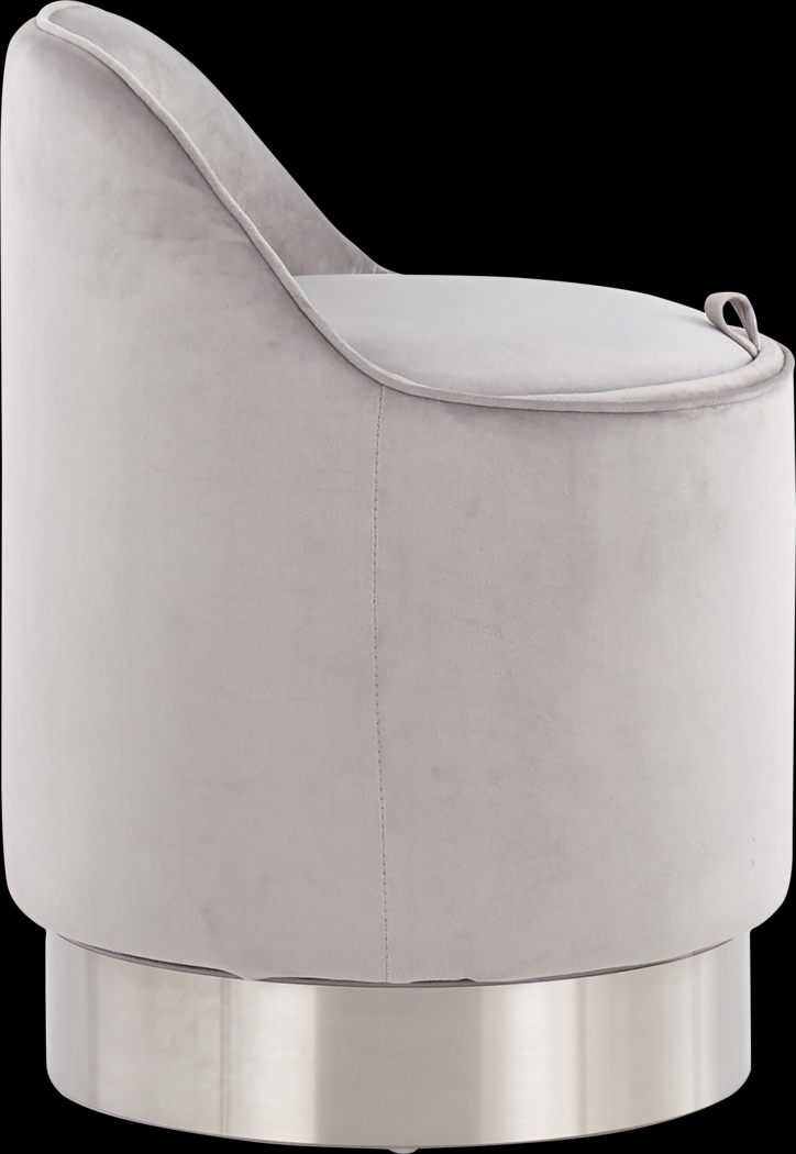 Kylman Silver Vanity Stool - Thumbnail - Image 2