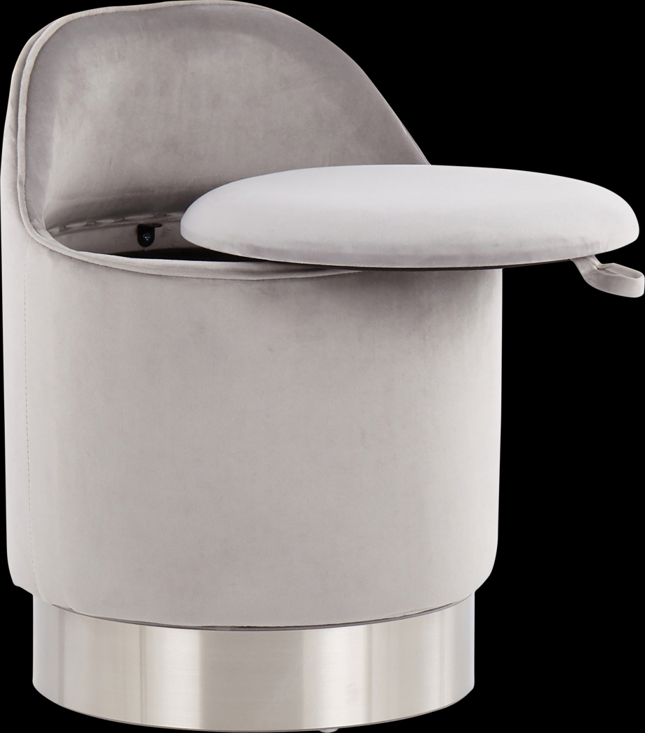 Kylman Silver Vanity Stool - Thumbnail - Image 8