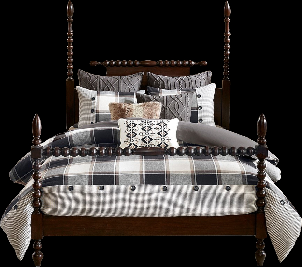 Kyndle Brown Queen Comforter Set - Thumbnail - Image 1