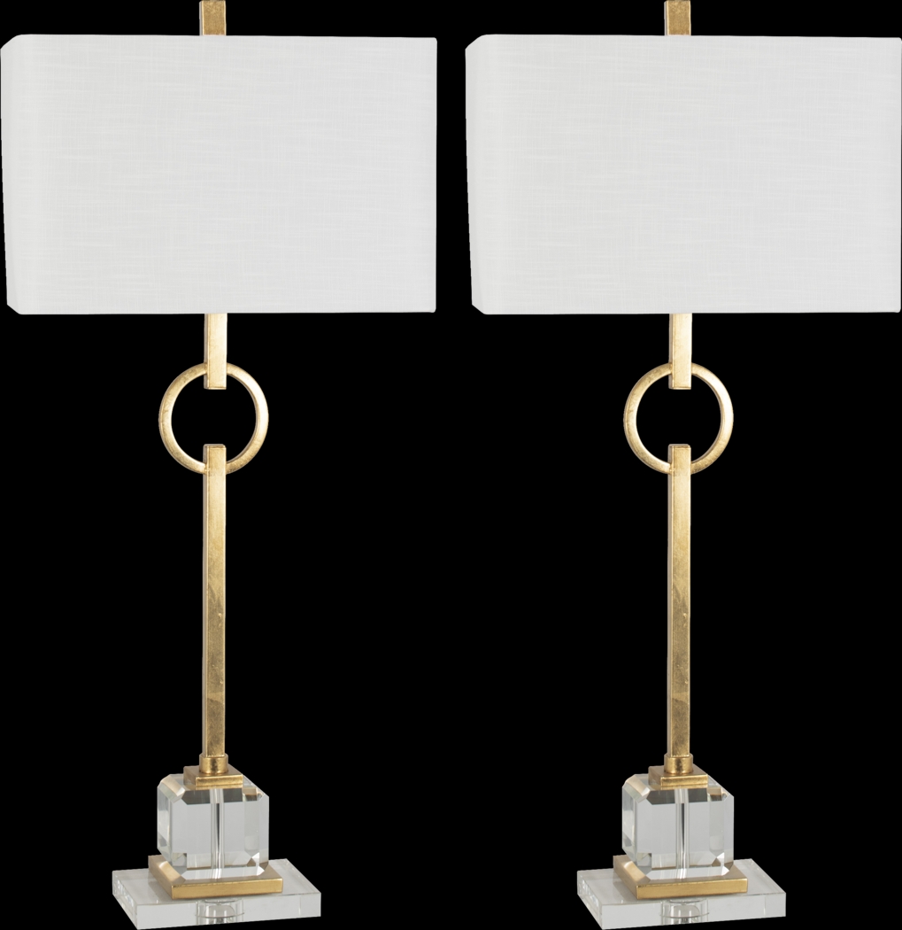 Kyra Club Gold Table Lamps, Set of 2 - Thumbnail - Image 1