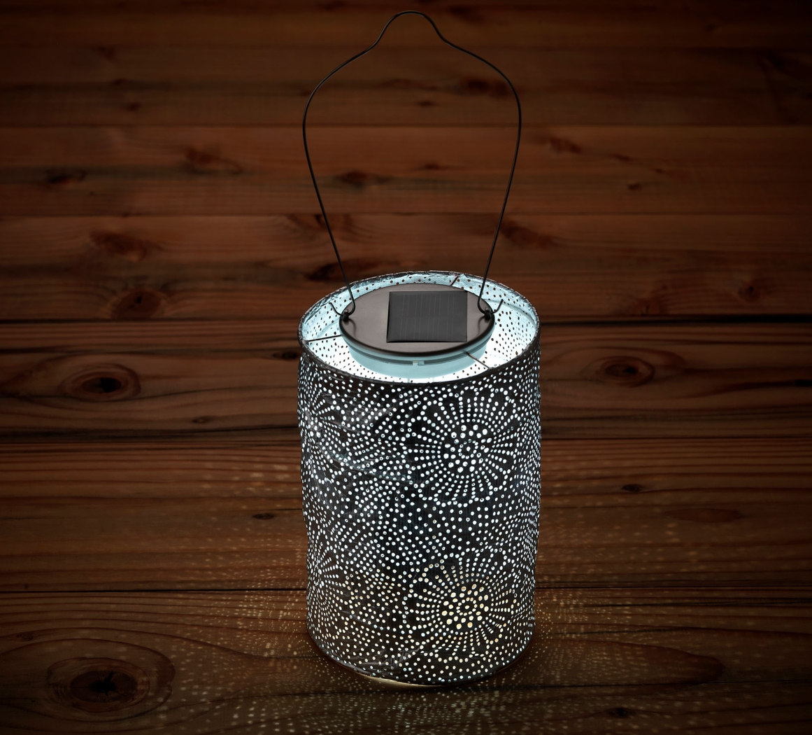 La Flora Silver Outdoor Solar Lantern - Thumbnail - Image 4