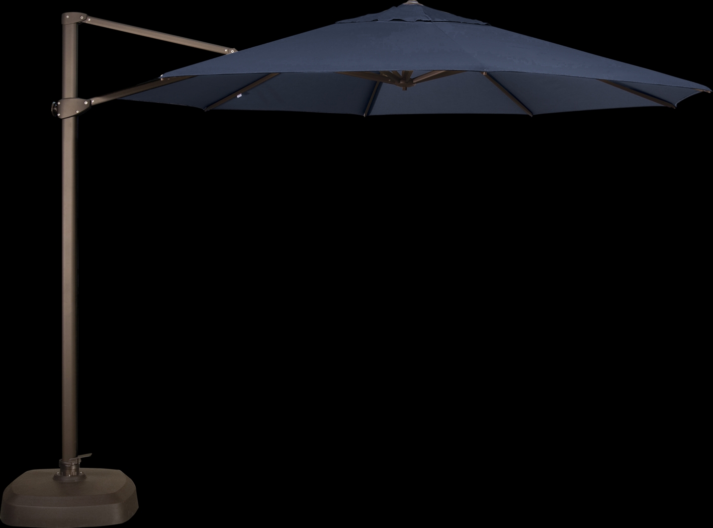 La Mesa Cove 11' Octagon Navy Outdoor Cantilever Umbrella with Base and Stand - Thumbnail - Image 1