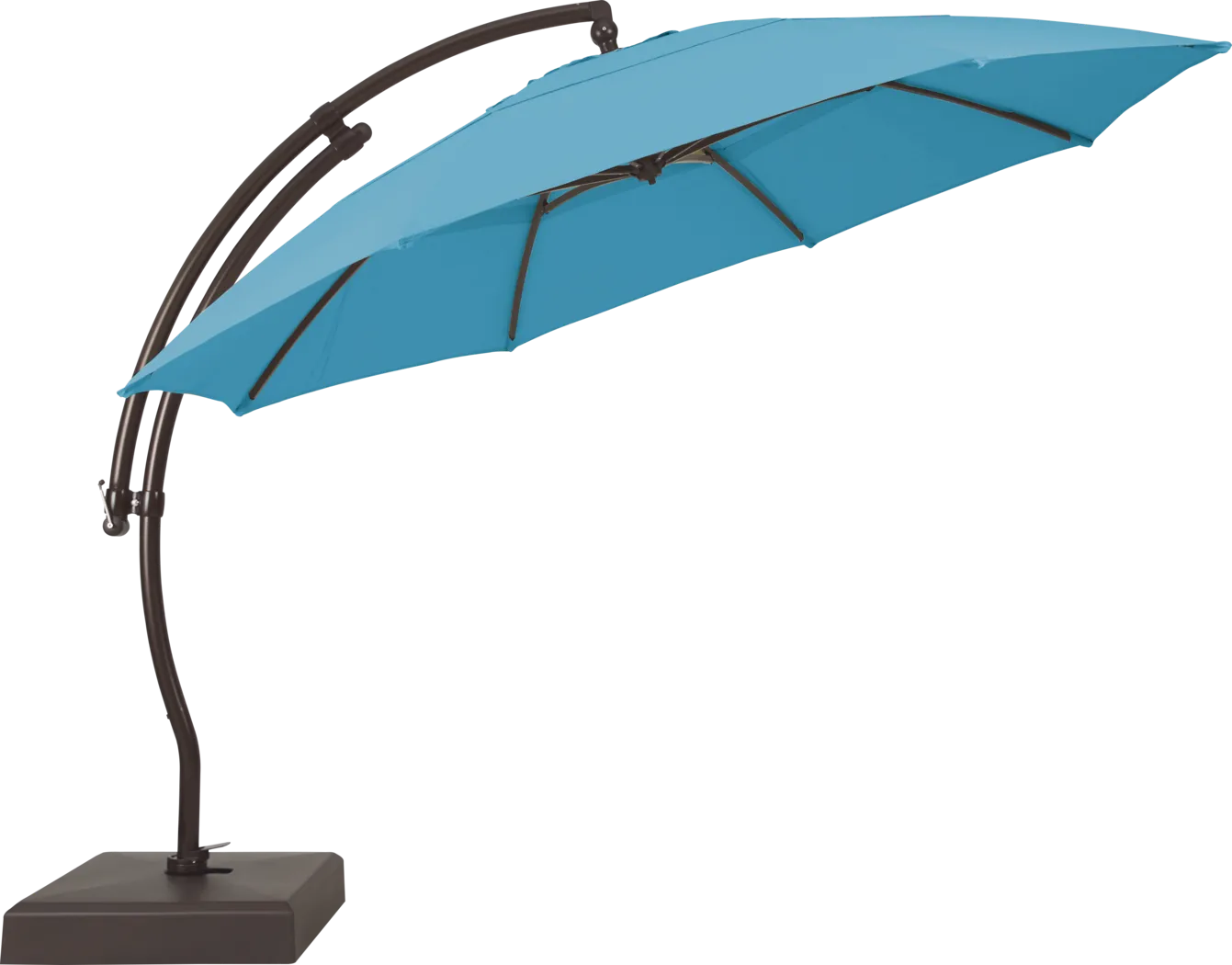 La Mesa Cove 13' Aruba Outdoor Curve Cantilever Umbrella with Base with Drumlin Vega Light - Thumbnail - Image 2