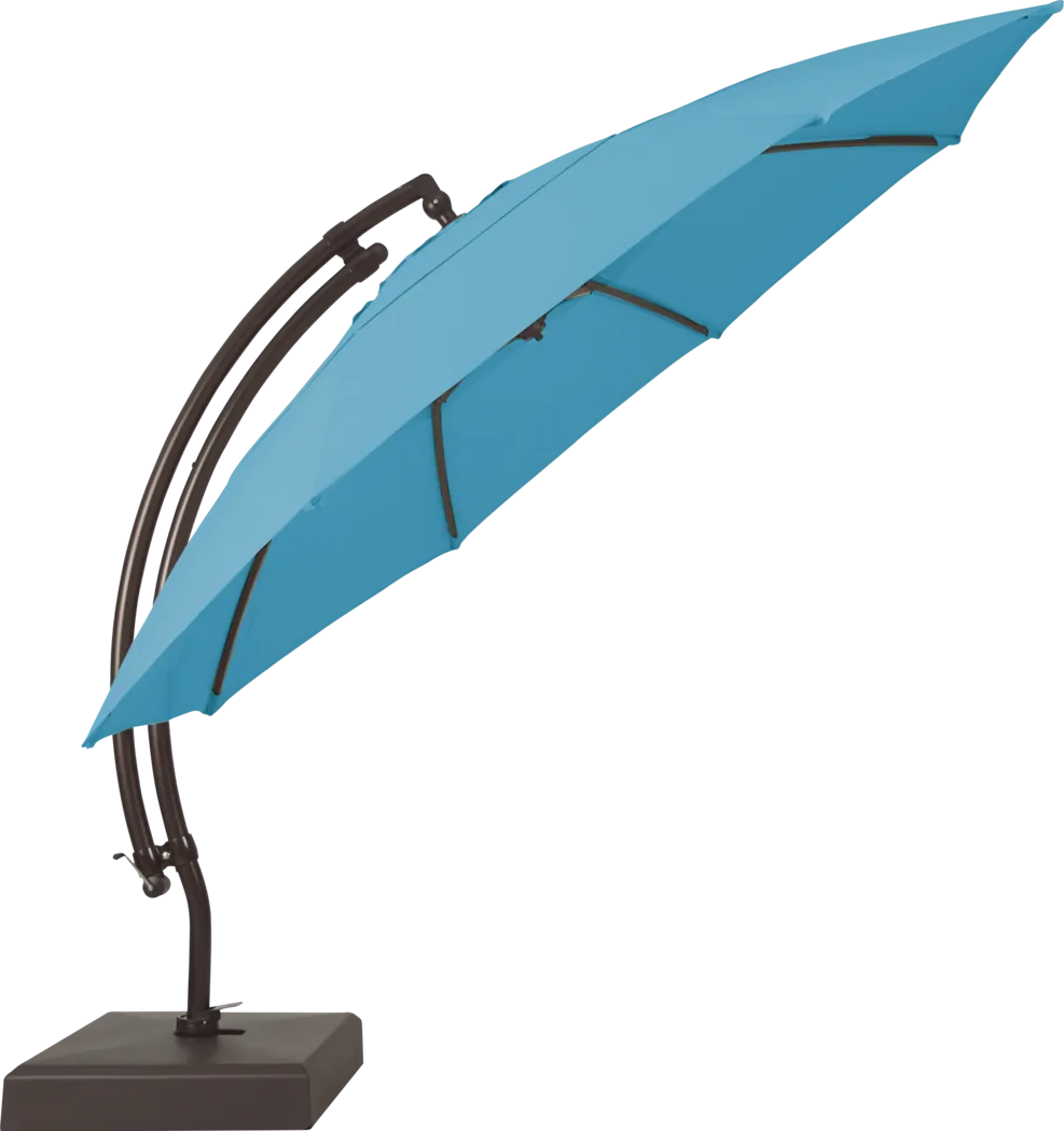 La Mesa Cove 13' Aruba Outdoor Curve Cantilever Umbrella with Base with Drumlin Vega Light - Thumbnail - Image 3