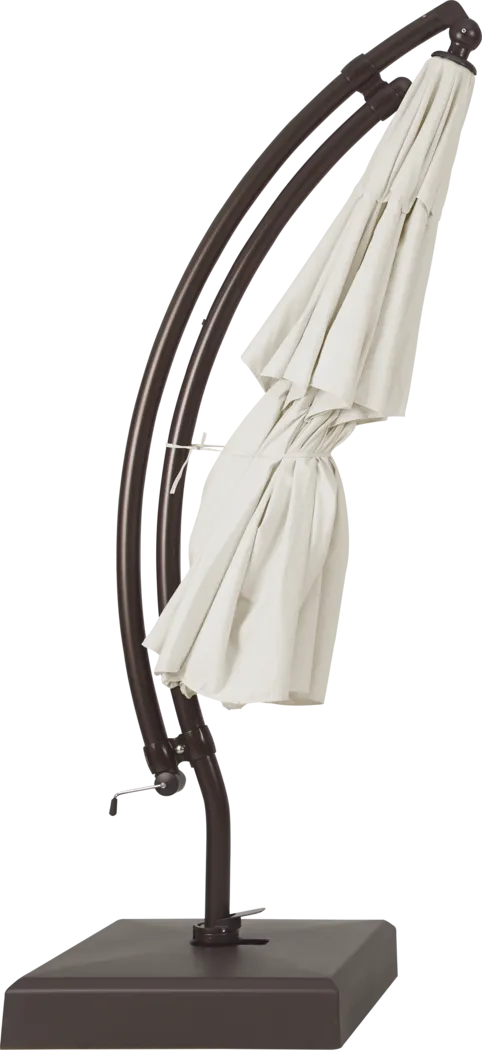 La Mesa Cove 13' Natural Outdoor Curve Cantilever Umbrella with Base with Drumlin Vega Light - Thumbnail - Image 4