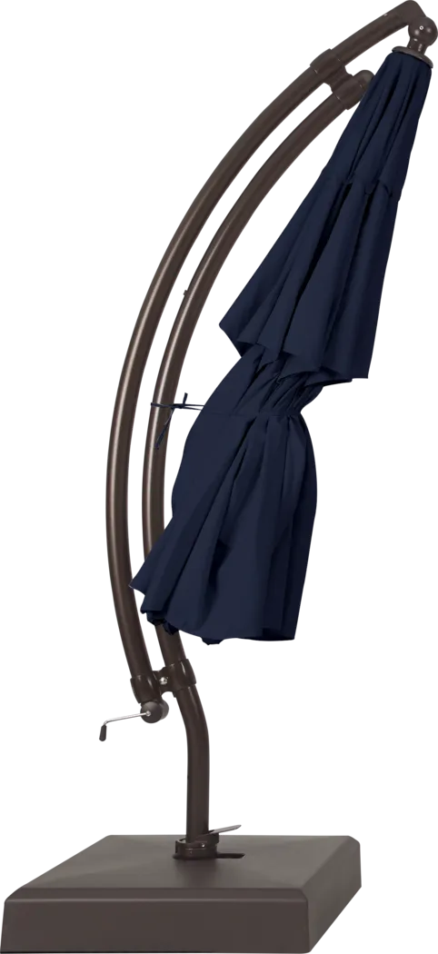 La Mesa Cove 13' Navy Outdoor Curve Cantilever Umbrella with Base and Stand - Thumbnail - Image 4