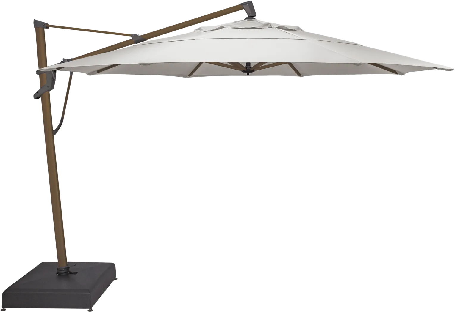 La Mesa Cove 13' Octagon Natural Outdoor Cantilever Umbrella with Rolling Base - Thumbnail - Image 1