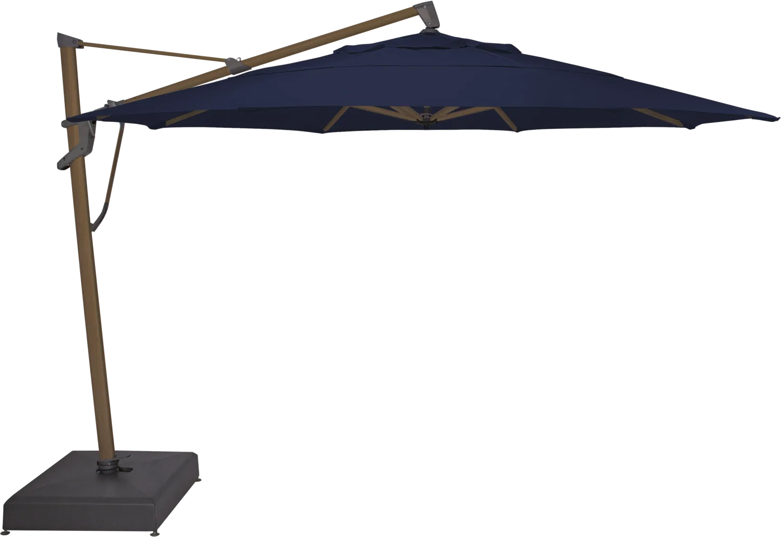 La Mesa Cove 13' Octagon Navy Outdoor Cantilever Umbrella with Base - Thumbnail - Image 1