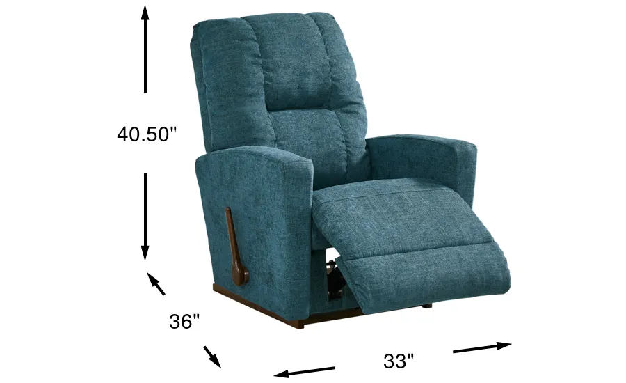 La-Z-Boy Casey I Teal Blue,Green Polyester Fabric Rocker Recliner