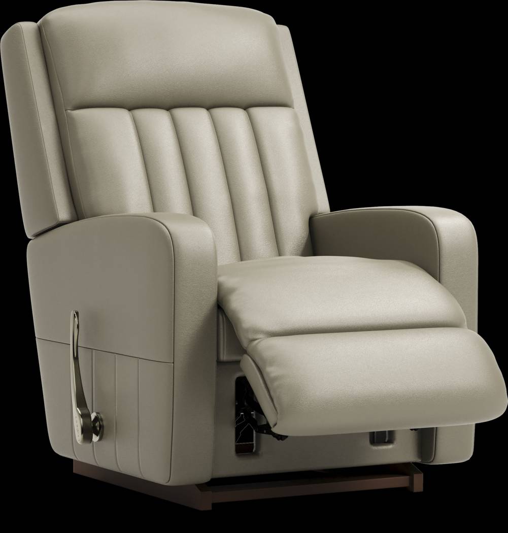 La-Z-Boy Finley II Gray Leather Rocker Recliner - Thumbnail - Image 1