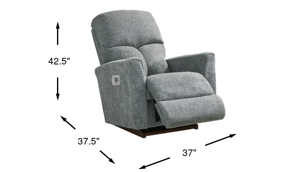 La-Z-Boy Hawthorn III Blue Woven Dual Power Rocker Recliner