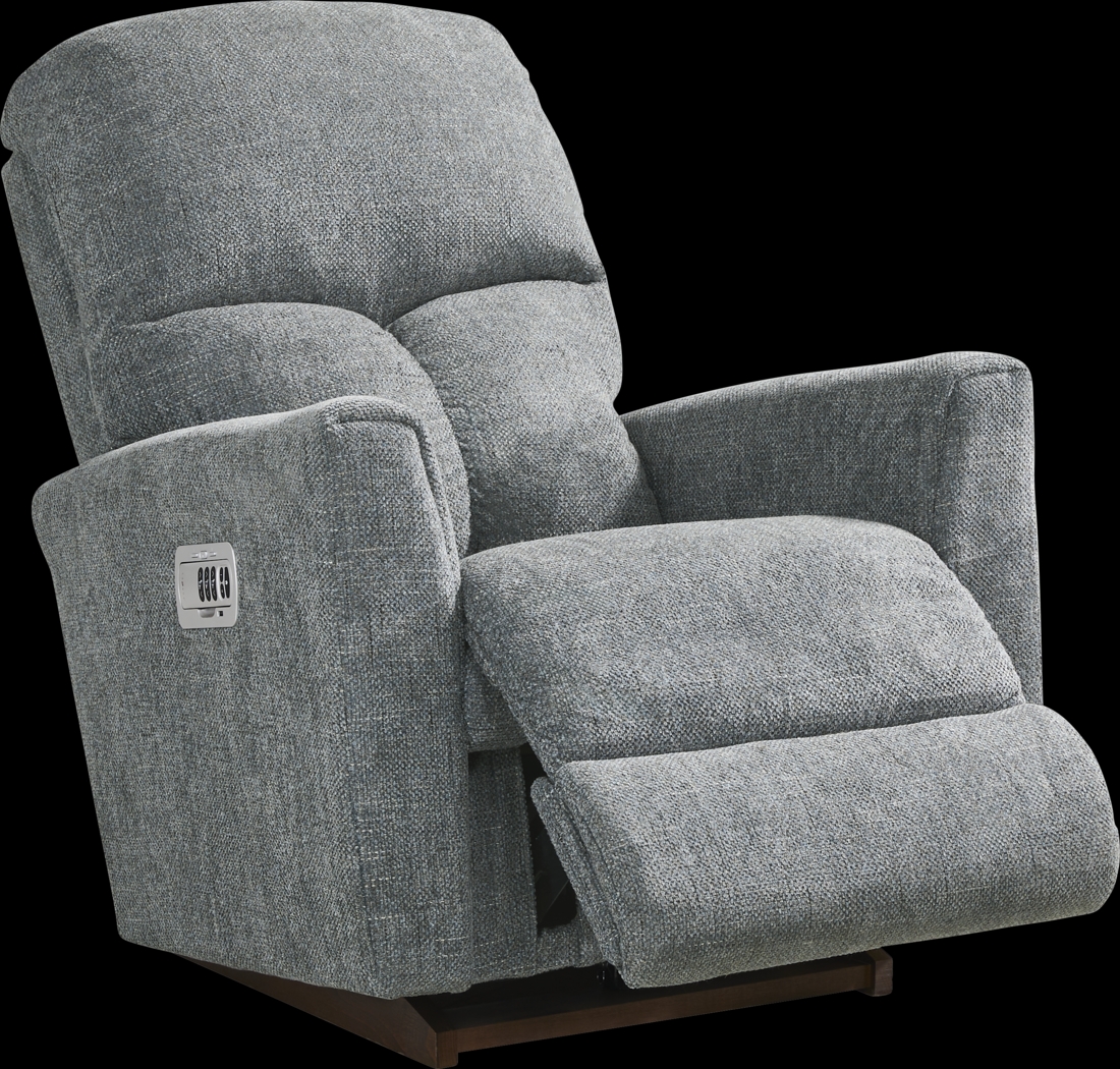 La-Z-Boy Hawthorn III Blue Dual Power Recliner - Thumbnail - Image 1