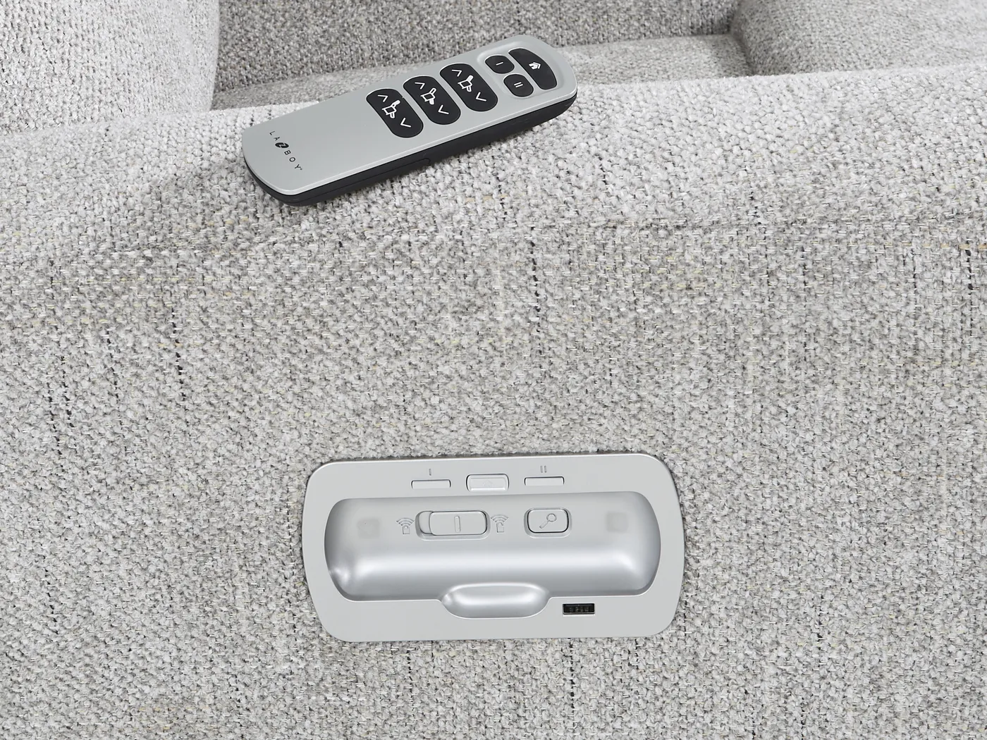 La-Z-Boy Hawthorn III Gray Dual Power Recliner - Image 5