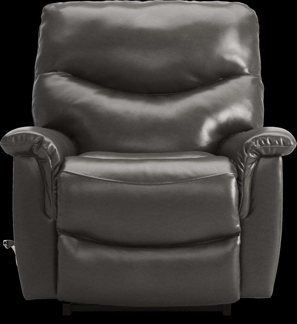 La-Z-Boy James Gray Leather Rocker Recliner - Thumbnail - Image 2