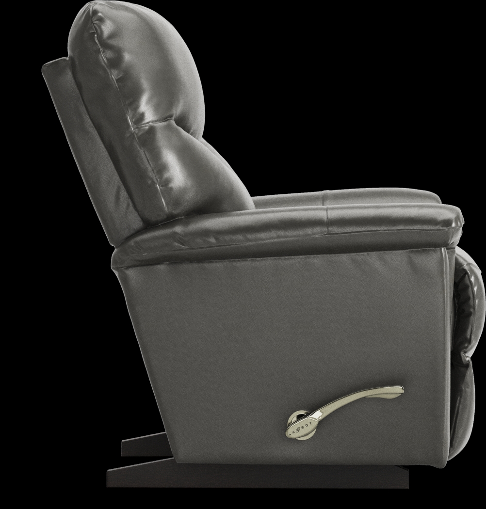 La-Z-Boy James Gray Leather Rocker Recliner - Thumbnail - Image 3