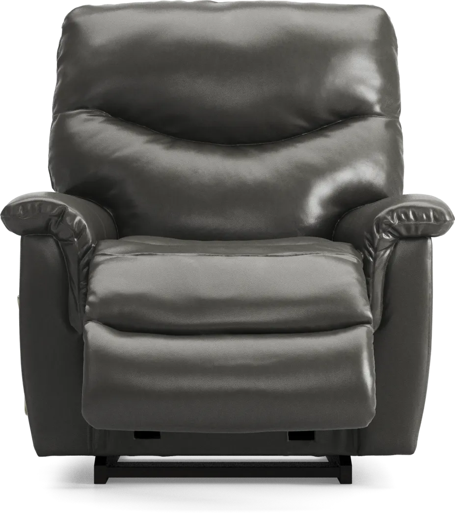 La-Z-Boy James Gray Leather Rocker Recliner - Image 6