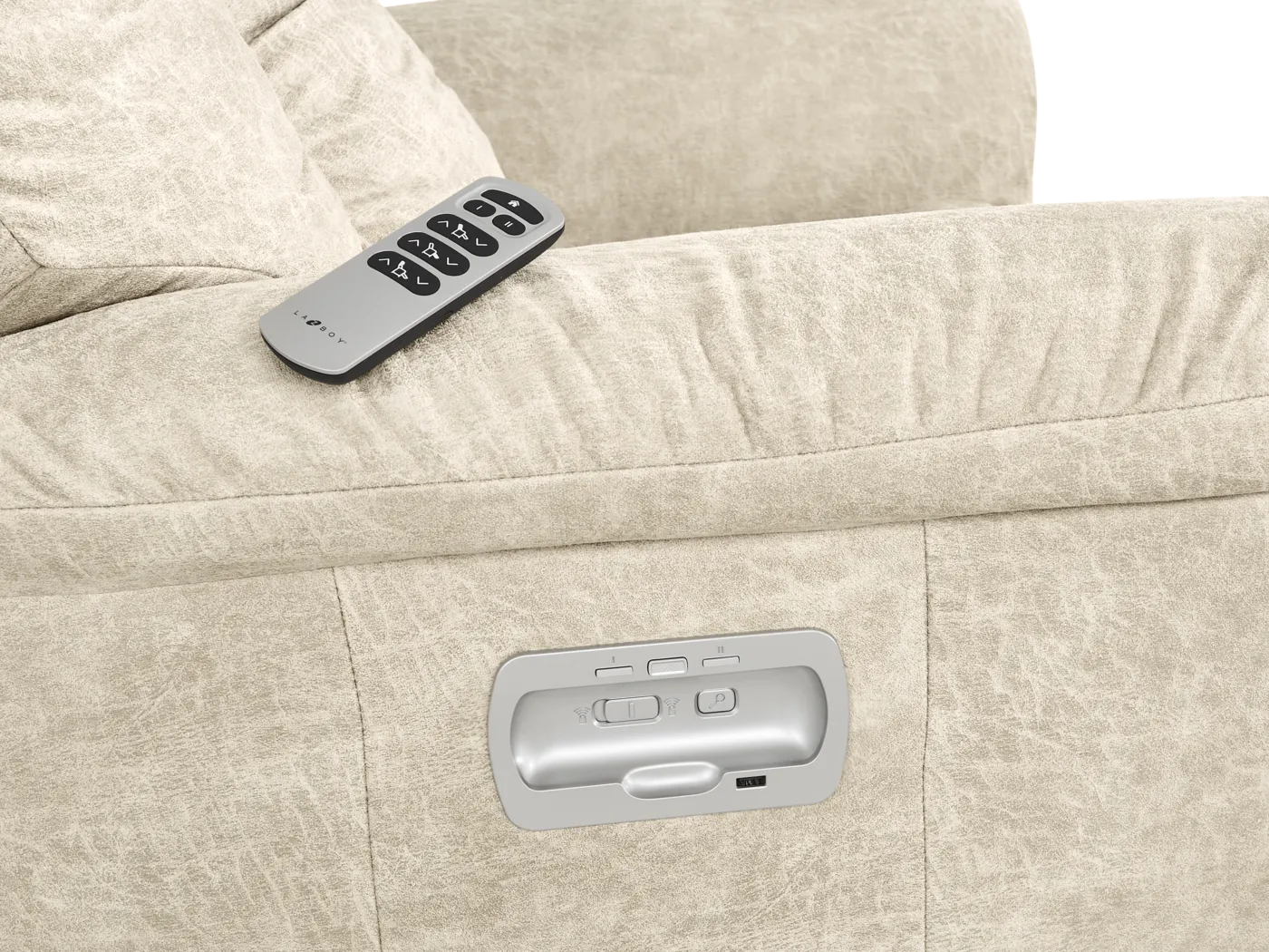 La-Z-Boy Jasper III Beige Dual Power Recliner - Image 6