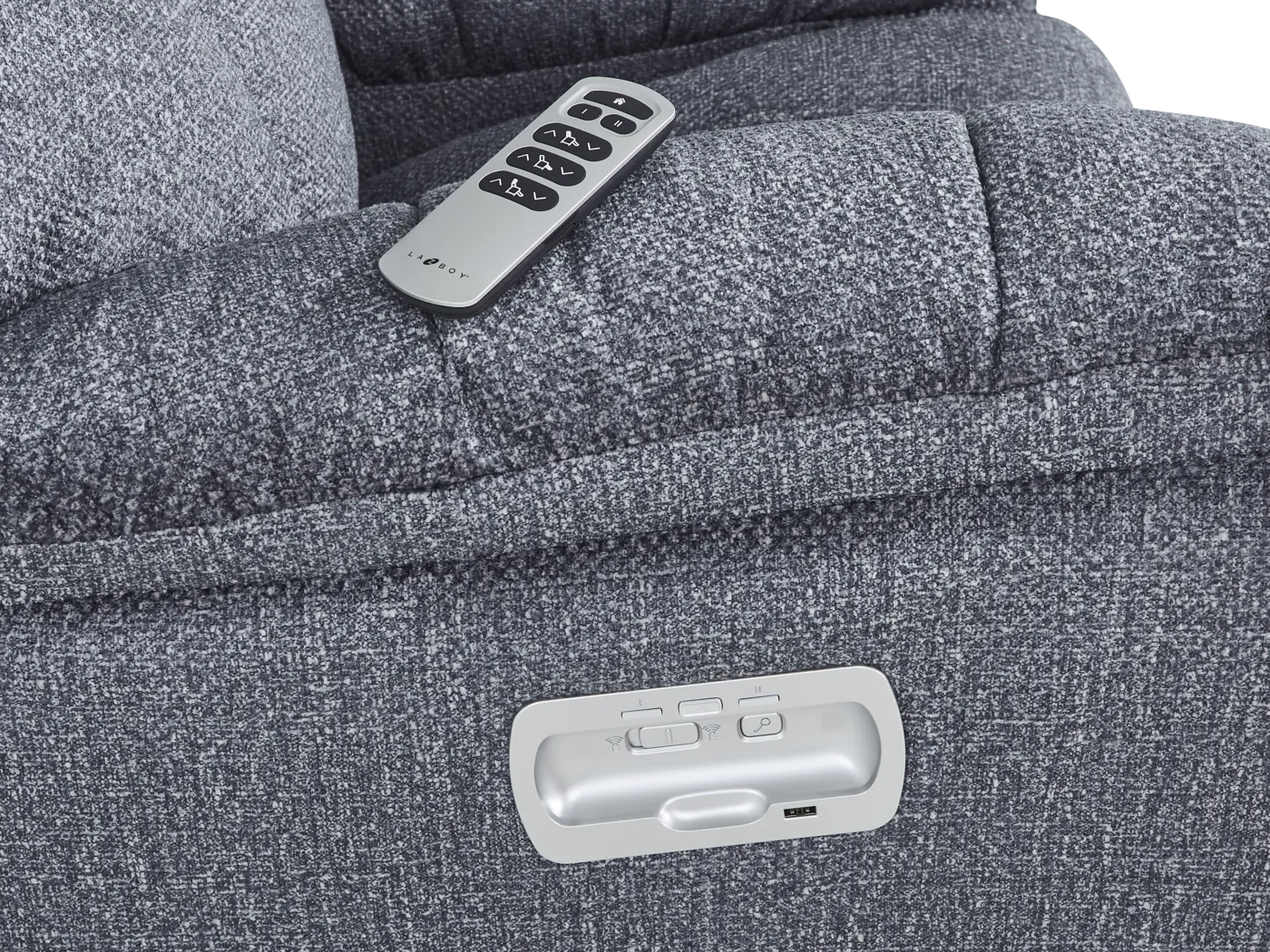 La-Z-Boy Morrison III Slate Blue Dual Power Recliner - Image 6
