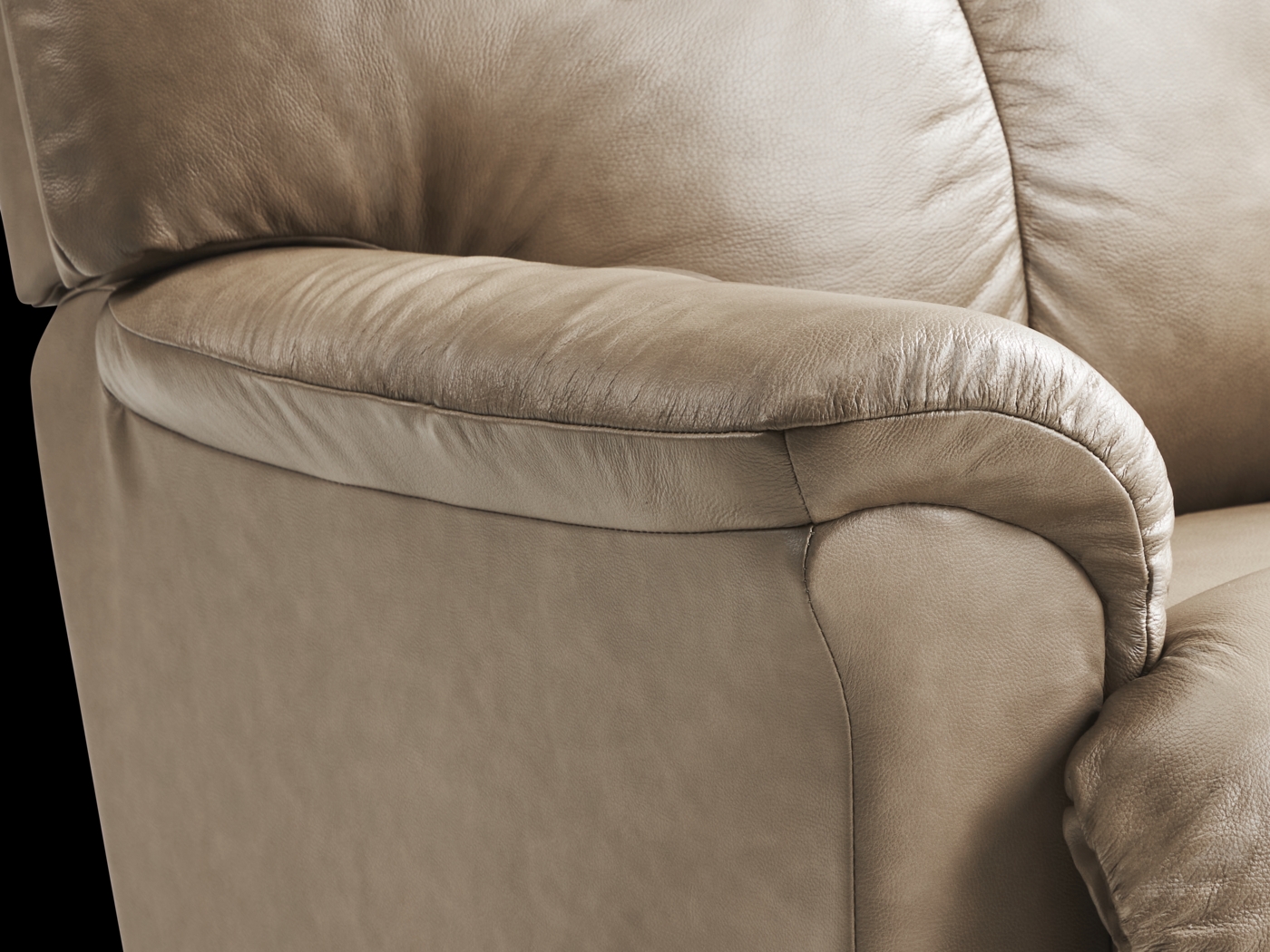 La-Z-Boy Reed Beige Leather Rocker Recliner - Thumbnail - Image 3