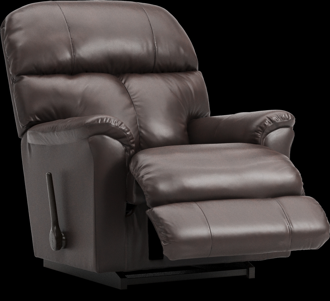La-Z-Boy Reed Brown Leather Rocker Recliner - Thumbnail - Image 1