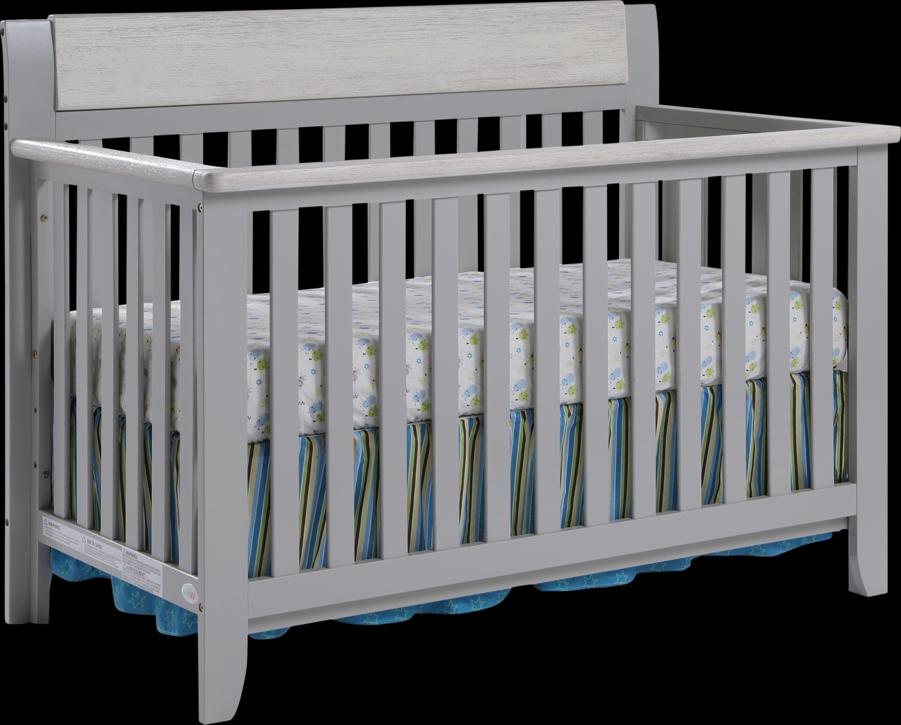 Lachlan Light Gray Convertible Crib and Guard Rail - Thumbnail - Image 1
