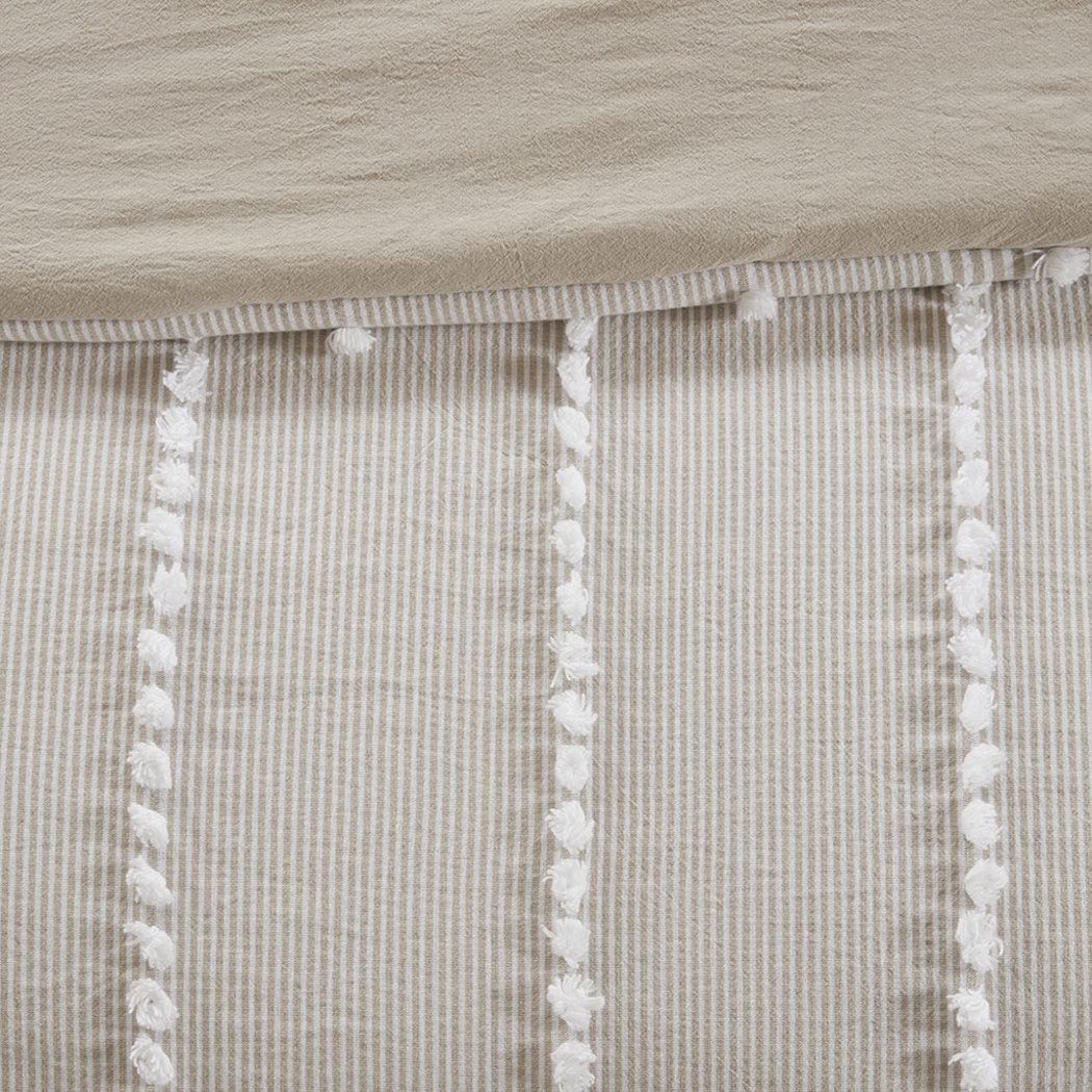 Lackender Taupe 3 Pc Full/Queen Comforter Set - Thumbnail - Image 3