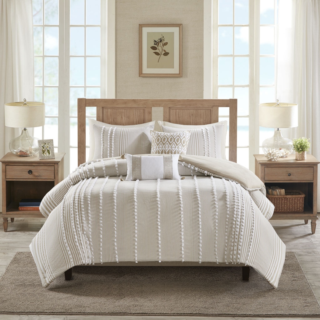 Lackender Taupe 3 Pc Full/Queen Duvet Set - Thumbnail - Image 2