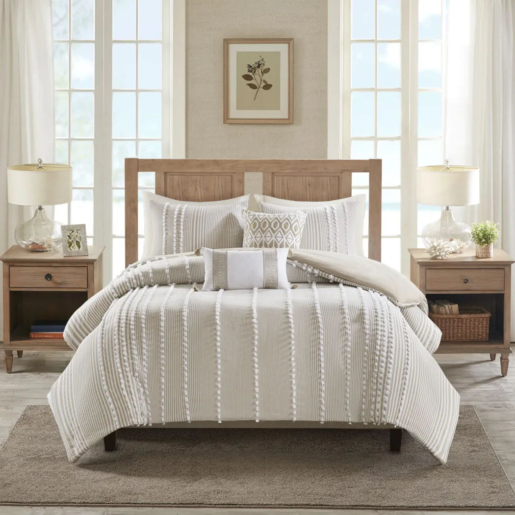 Lackender Taupe 3 Pc King/California King Comforter Set - Thumbnail - Image 2
