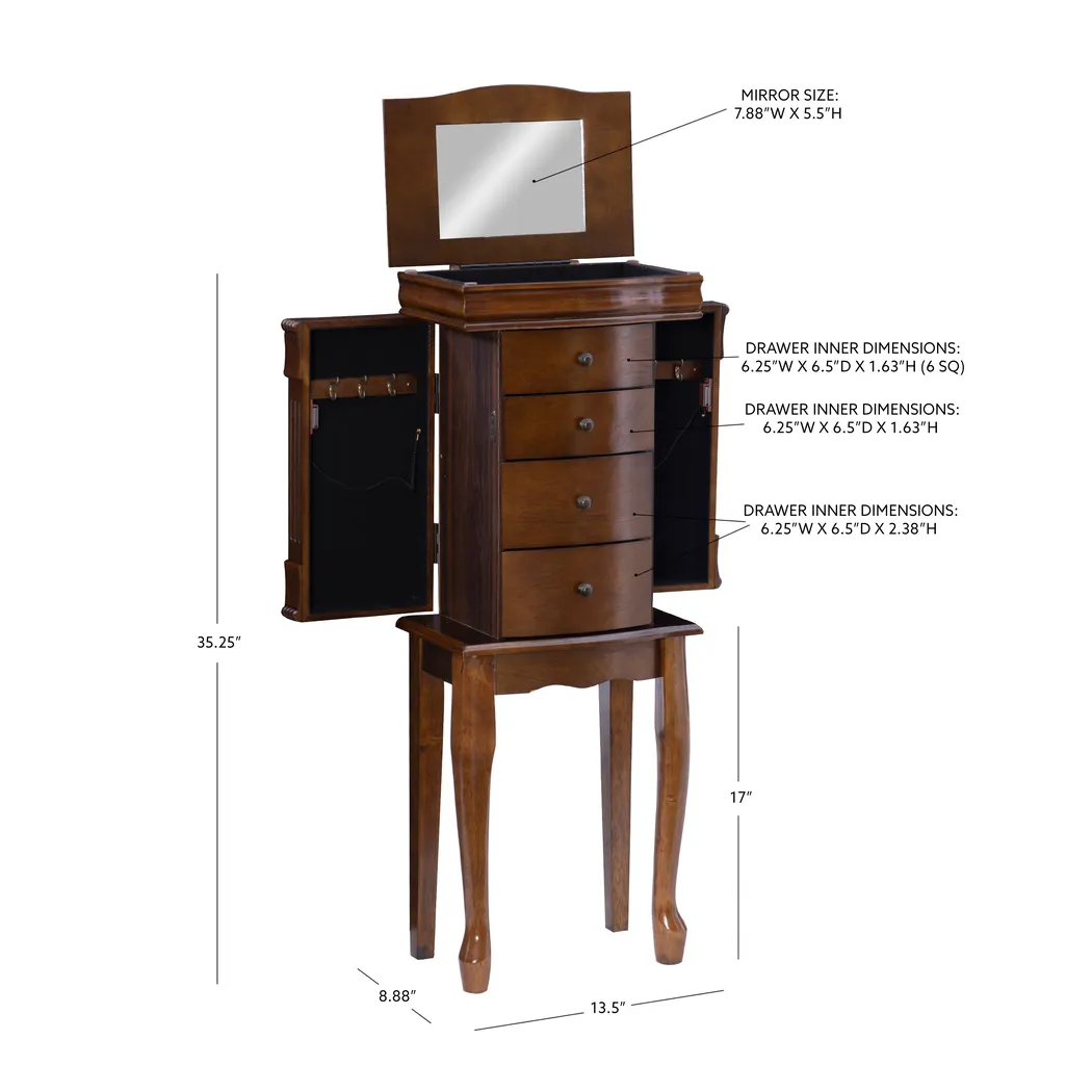 Lackyland Brown Jewelry Armoire - Thumbnail - Image 15