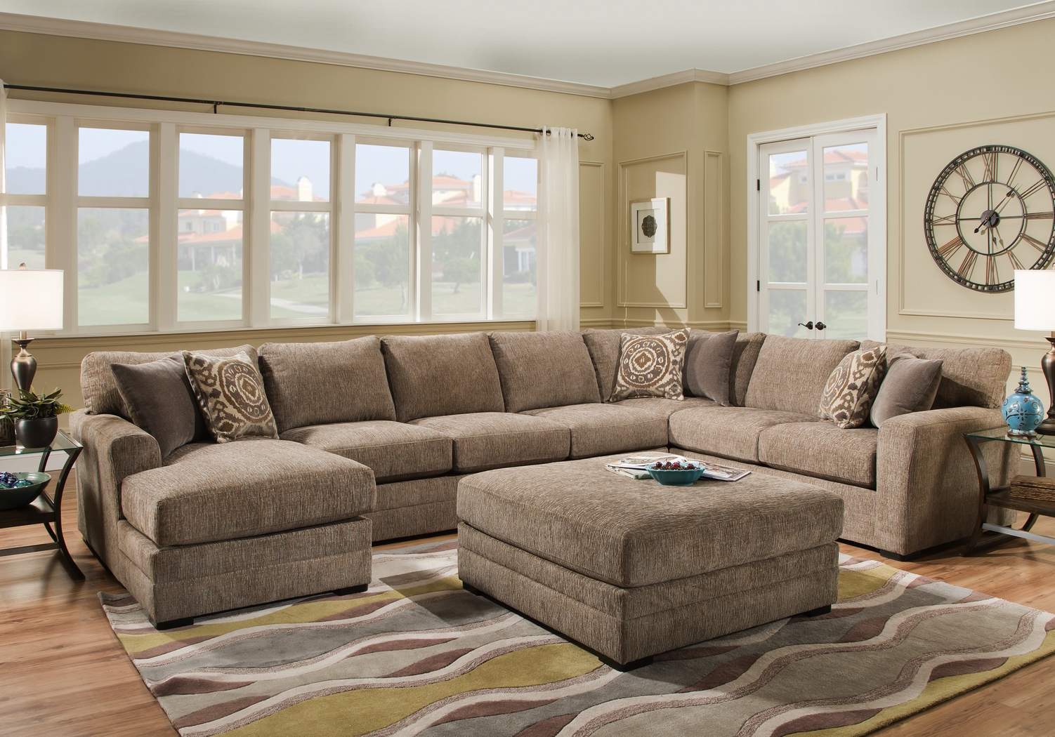 Ladbrooke Taupe 3 Pc Sectional - Thumbnail - Image 1