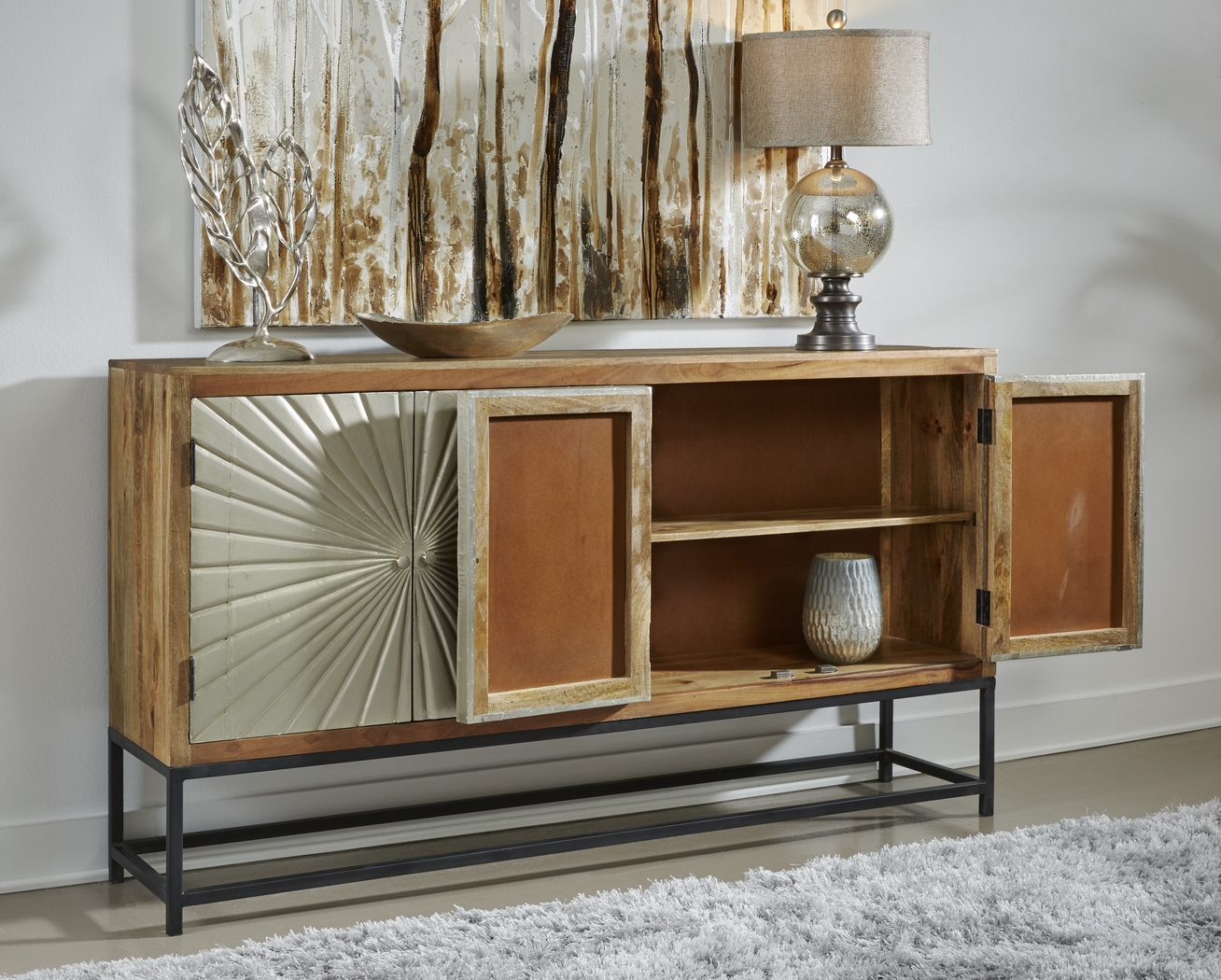 Laderna Brown Accent Cabinet - Thumbnail - Image 3