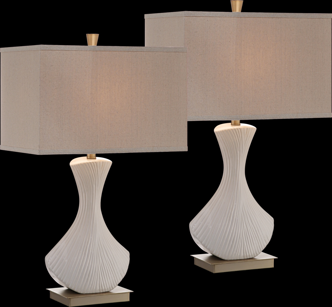 Ladiemeadow White Lamp, Set of 2 - Thumbnail - Image 1