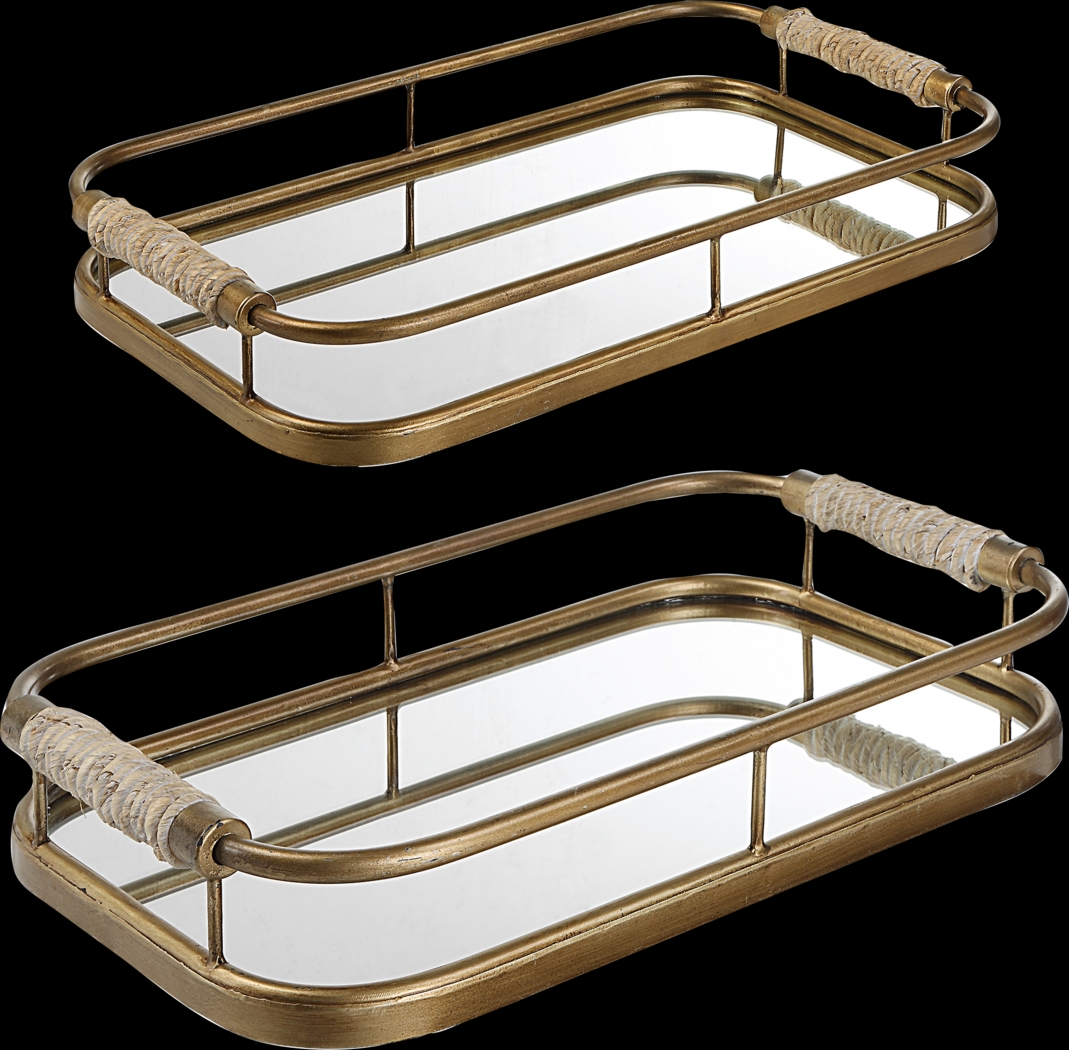 Ladrido Gold Tray, Set of 2 - Thumbnail - Image 1