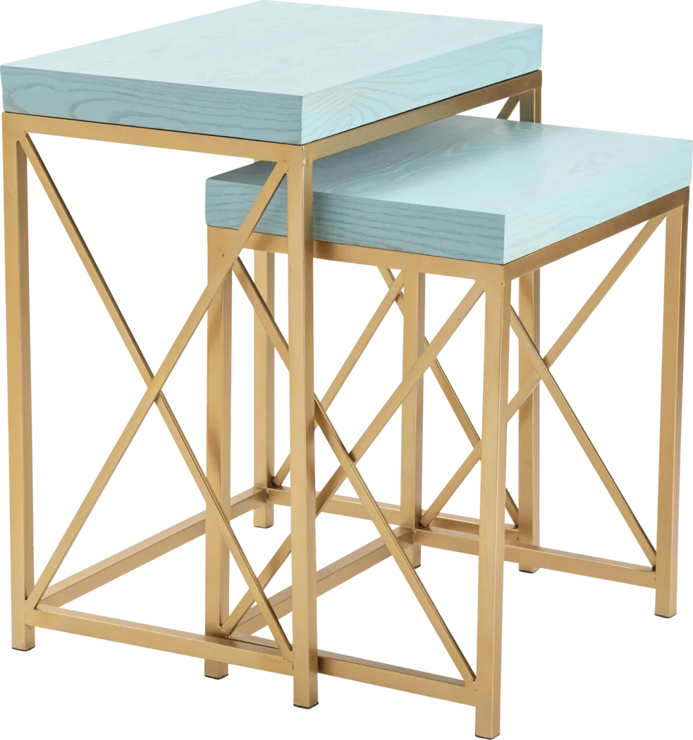 Ladurl Blue Nesting Tables, Set of 2 - Thumbnail - Image 2