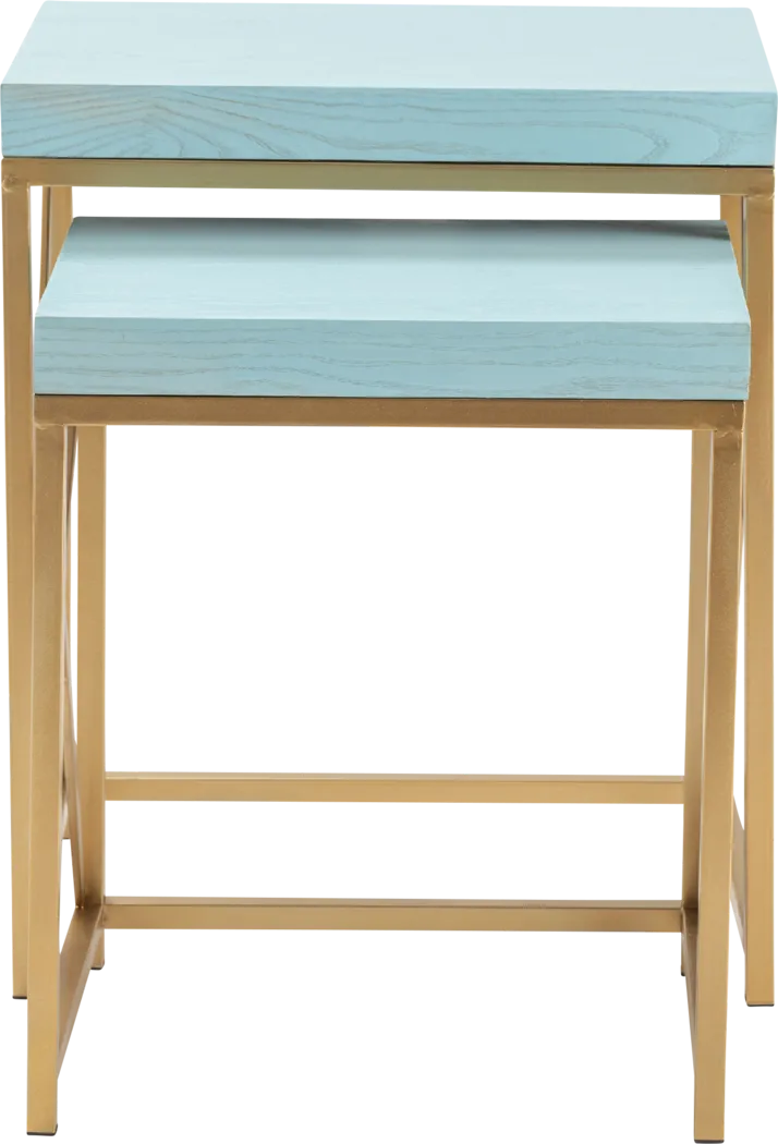 Ladurl Blue Nesting Tables, Set of 2 - Thumbnail - Image 3