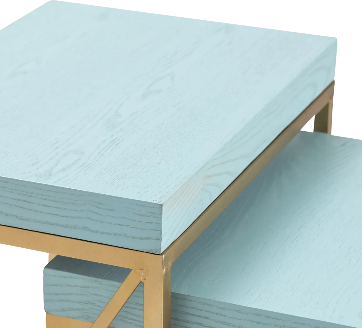 Ladurl Blue Nesting Tables, Set of 2 - Thumbnail - Image 4