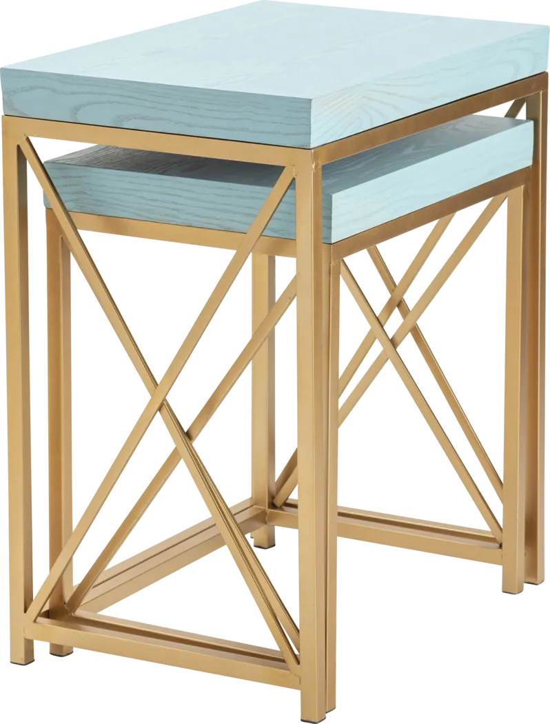 Ladurl Blue Nesting Tables, Set of 2 - Thumbnail - Image 1