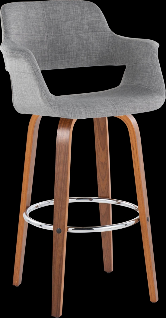 Lafanete VI Gray Swivel Barstool, Set of 2 - Thumbnail - Image 3