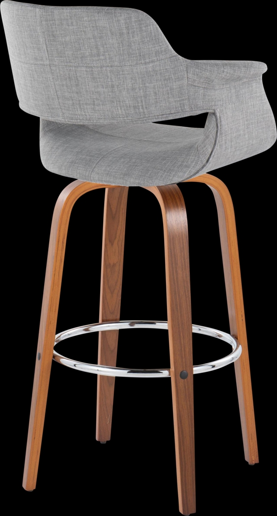 Lafanete VI Gray Swivel Barstool, Set of 2 - Thumbnail - Image 5