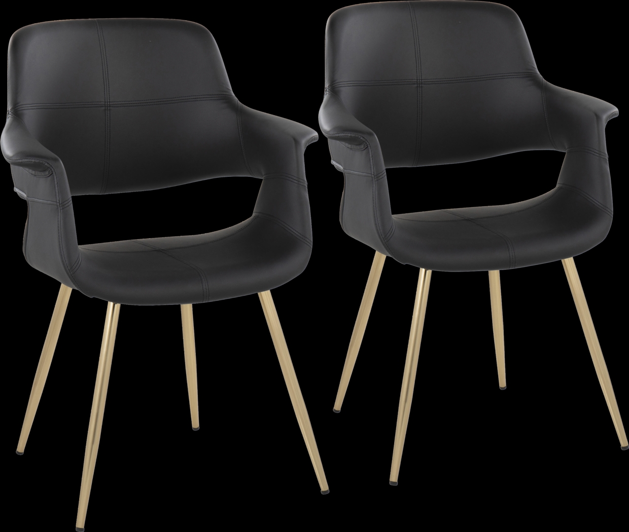 Lafanette I Black Arm Chair, Set of 2 - Thumbnail - Image 1