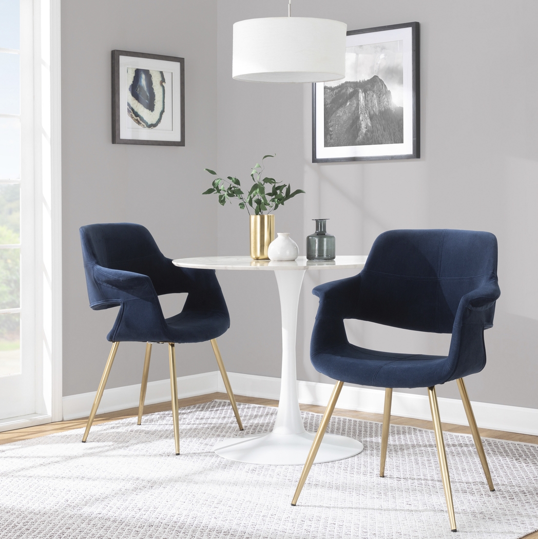 Lafanette I Blue Arm Chair, Set of 2 - Thumbnail - Image 3