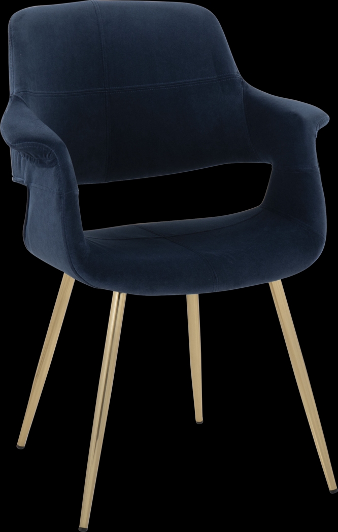 Lafanette I Blue Arm Chair, Set of 2 - Thumbnail - Image 4