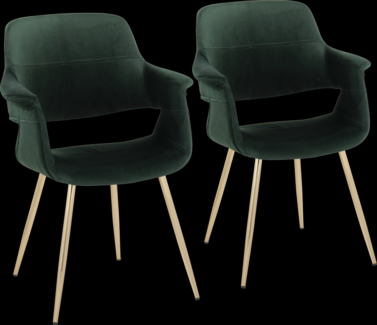 Lafanette I Green Arm Chair, Set of 2 - Thumbnail - Image 1