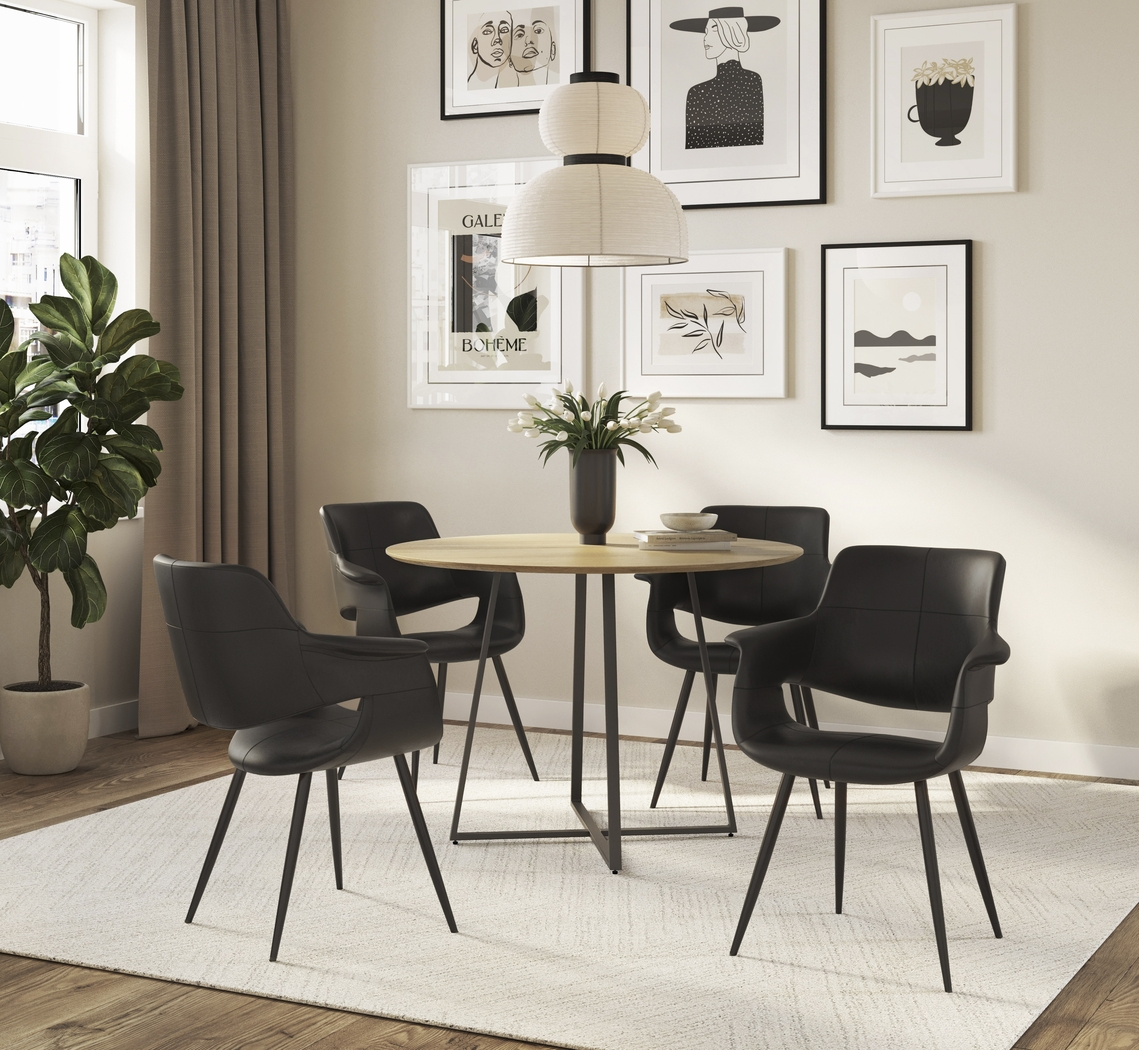 Lafanette II Black Arm Chair, Set of 2 - Thumbnail - Image 3