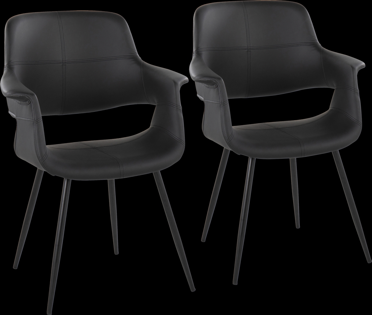 Lafanette II Black Arm Chair, Set of 2 - Thumbnail - Image 1