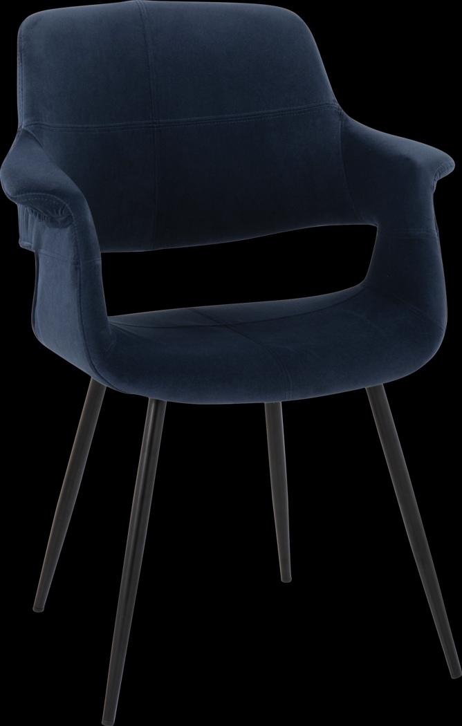 Lafanette II Blue Arm Chair, Set of 2 - Thumbnail - Image 2