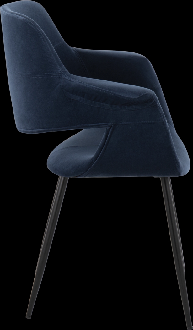 Lafanette II Blue Arm Chair, Set of 2 - Thumbnail - Image 3