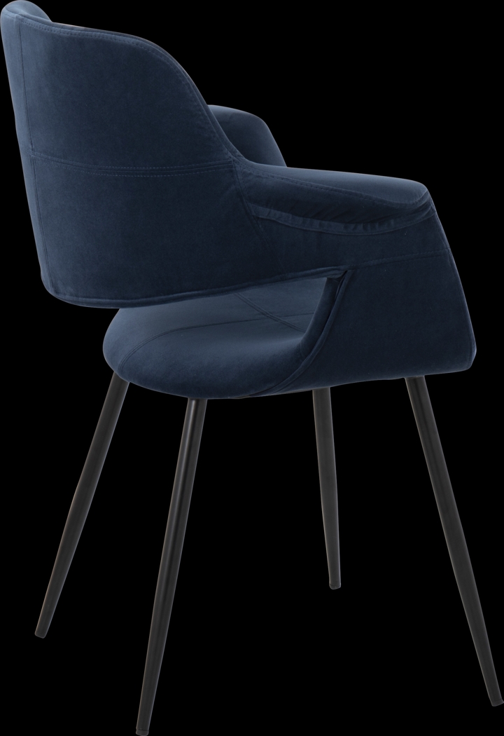 Lafanette II Blue Arm Chair, Set of 2 - Thumbnail - Image 4